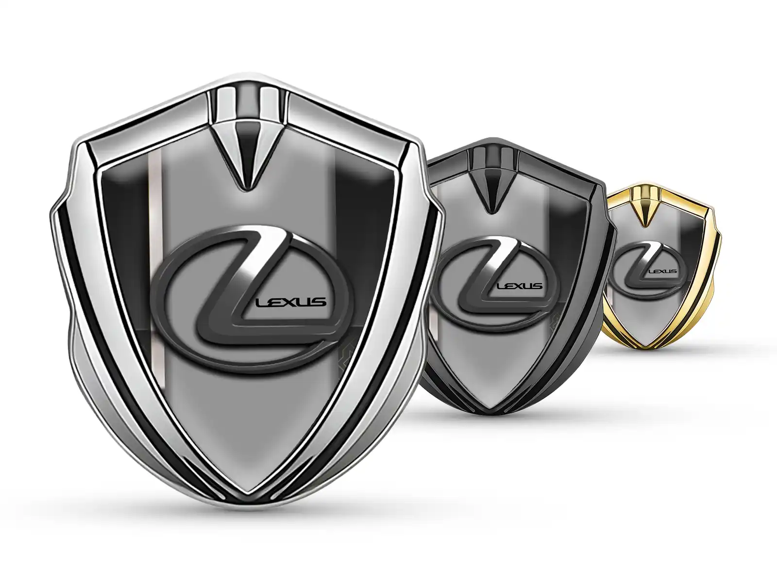 Lexus Metal Abovedado Emblema Maestra Estilo Inox Base